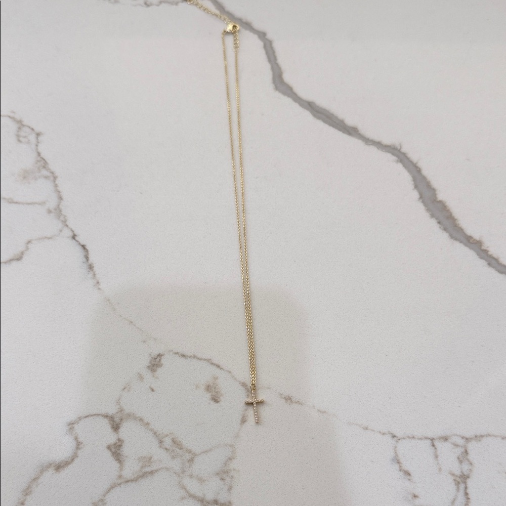 Delicate Gold Cross Pendant Necklace - Women's Jewelry